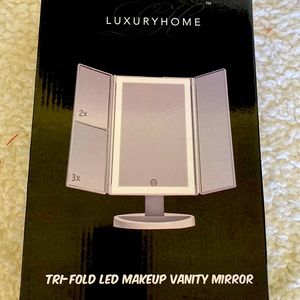 Trifold LED Vanity Mirror
